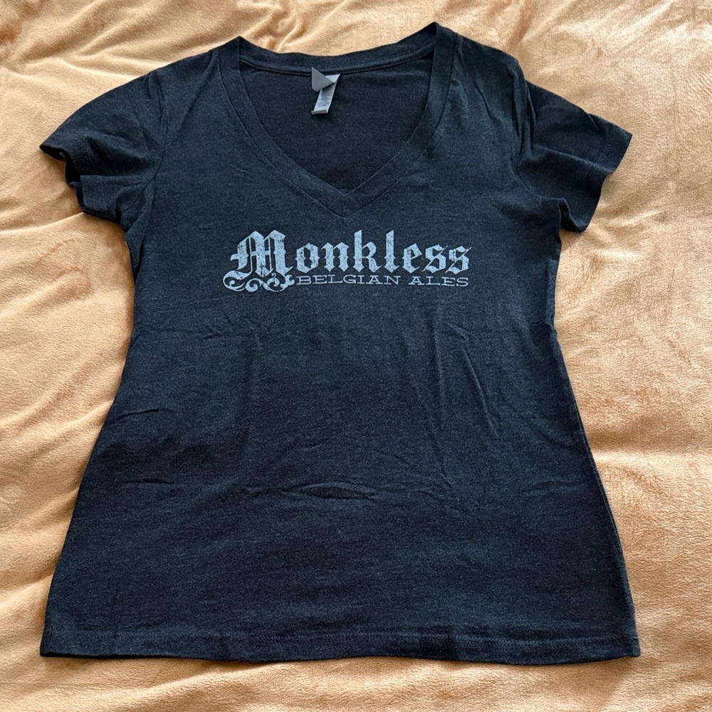 Women's monkless charcoal V-Neck Top